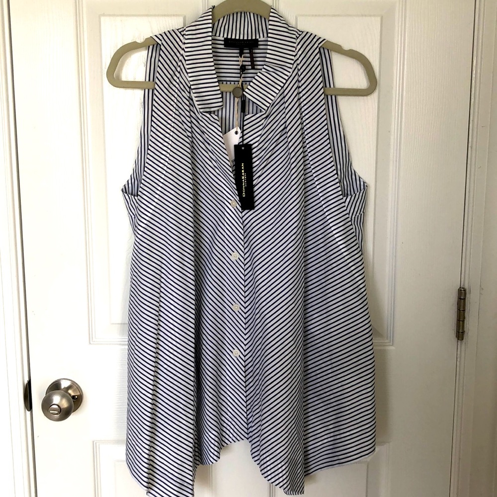 Donna Karan asymmetric sleeveless blouse
